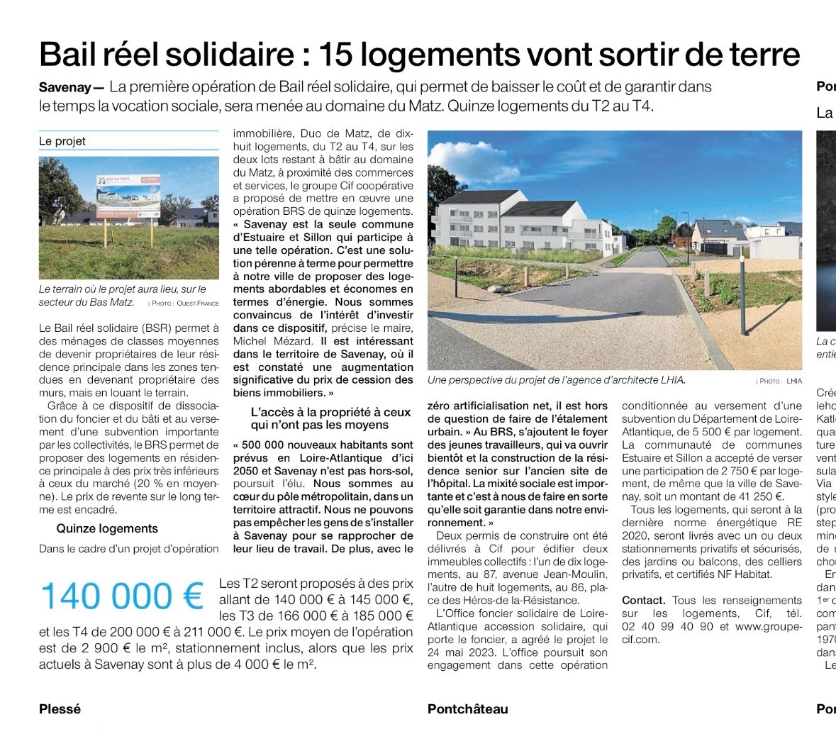 Bail réel Solidaire BRS Savenay Groupe CIF